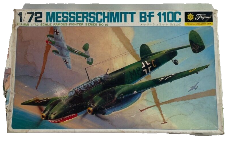 Fujimi 1/72 Messerschmitt Bf 110C WWII German Fighter Kit #7A16 Open Box