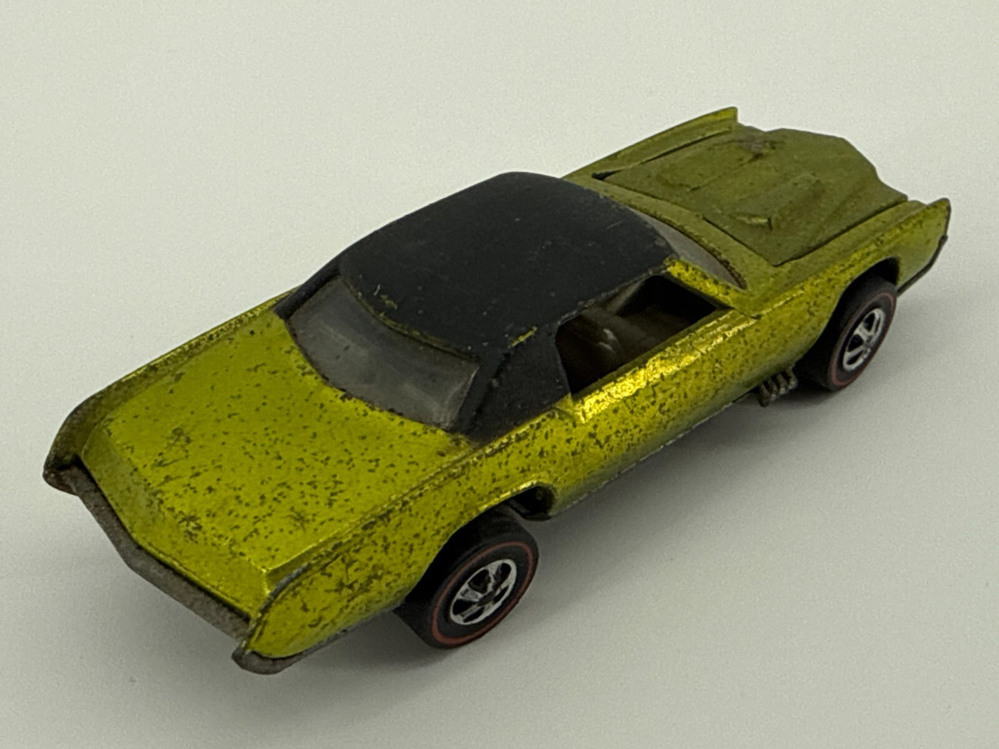 1968 Hot Wheels Redline Custom Eldorado HK Lime w/ Black Roof Loose Original