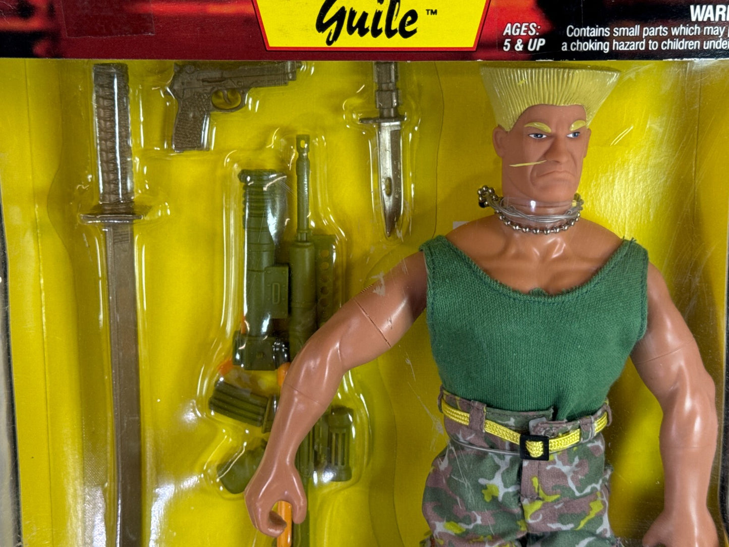 1993 Hasbro Street Fighter II Guile 12” GI Joe Figure Capcom w/ Gear SF2-93