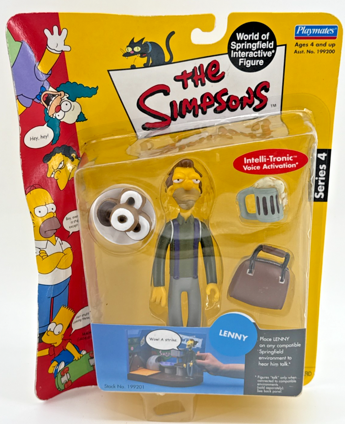 Simpsons Lenny Series 4 World of Springfield Action Figure 2001 Playmates NIB