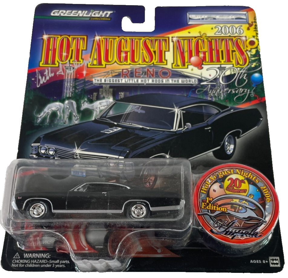 Greenlight 2006 Hot August Nights 67 Chevy Impala Black 1:64 Diecast Signed