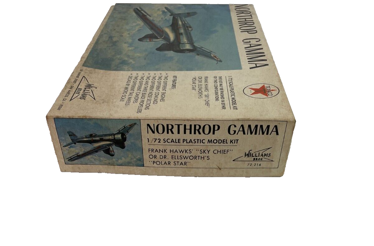 Vintage Williams Bros. Northrop Gamma 1:72 Scale Model Kit – Sky Chief/Polar Sta