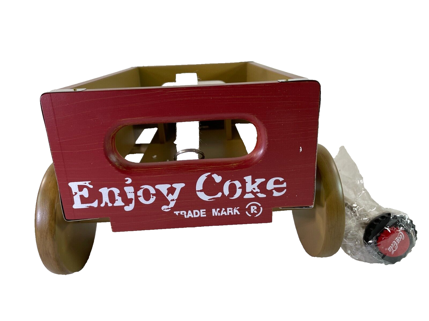 Coca-Cola Wooden Wagon Classic Red Collectible Display Piece New Open Box