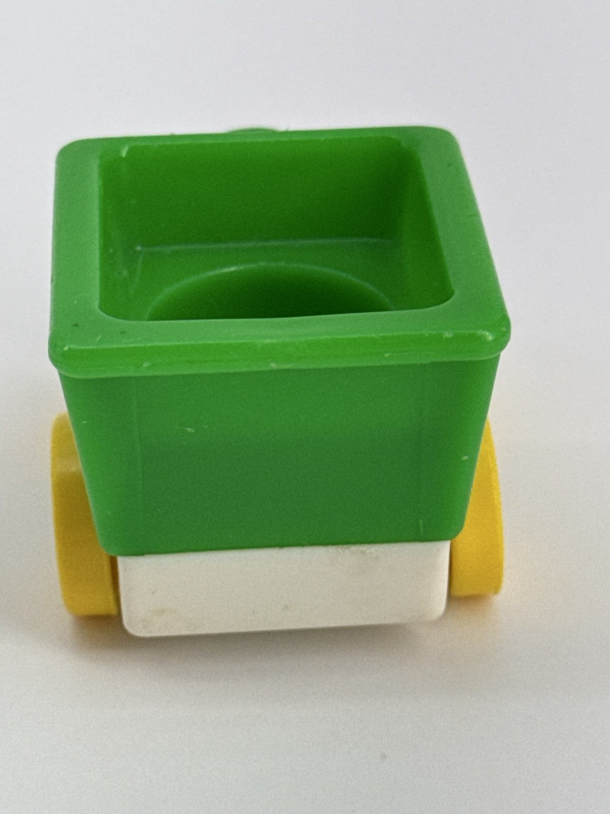 Fisher Price Little People Green Train Engine Yellow Wheels Toy