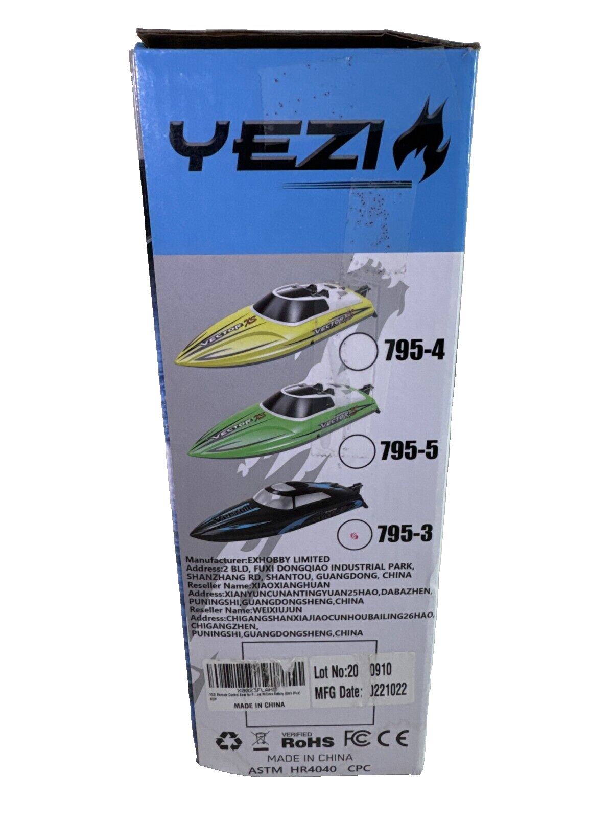 YEZU Vector 30 Pro RC Racing Boat 30KPH Self-Righting Black Blue RTR X0023