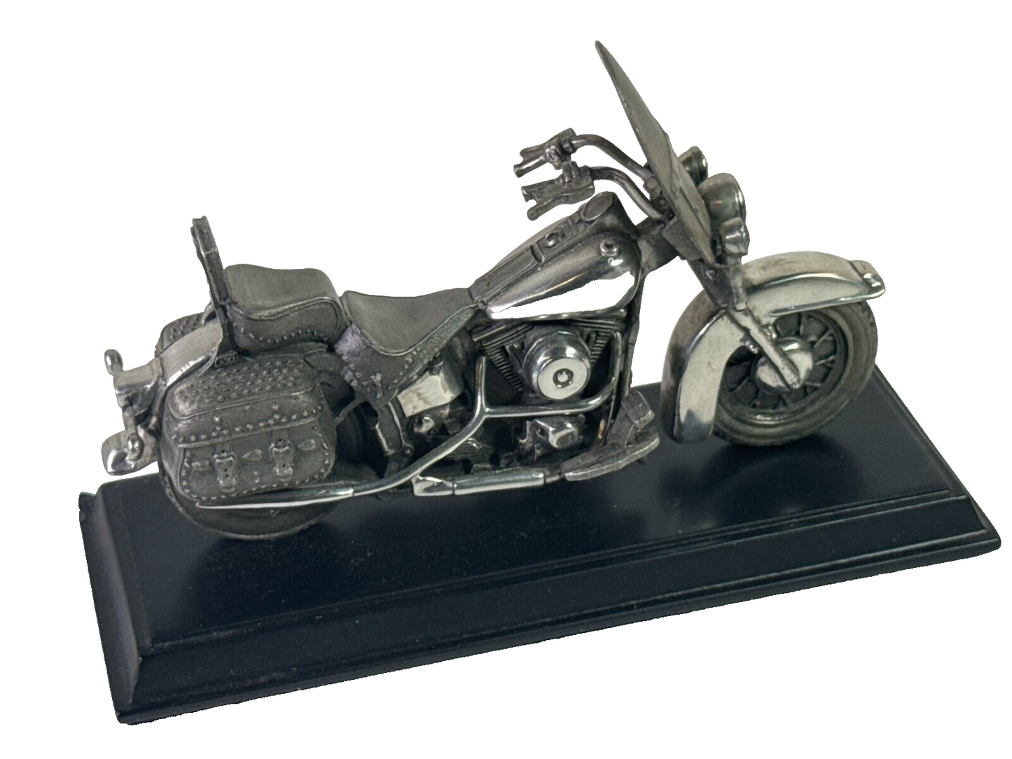 Franklin Mint Pewter 1986 Harley-Davidson Softail Sculpture w/ COA & Stand