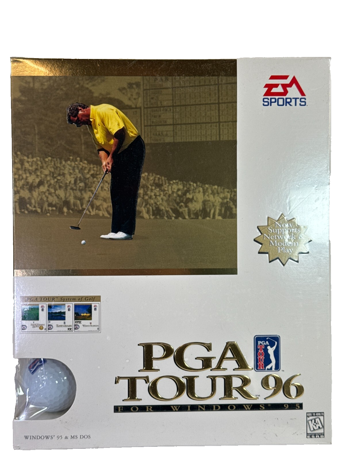 A Sports PGA Tour 96 PC Big Box Golf Game 1995 Windows 95 MS-DOS Sealed New