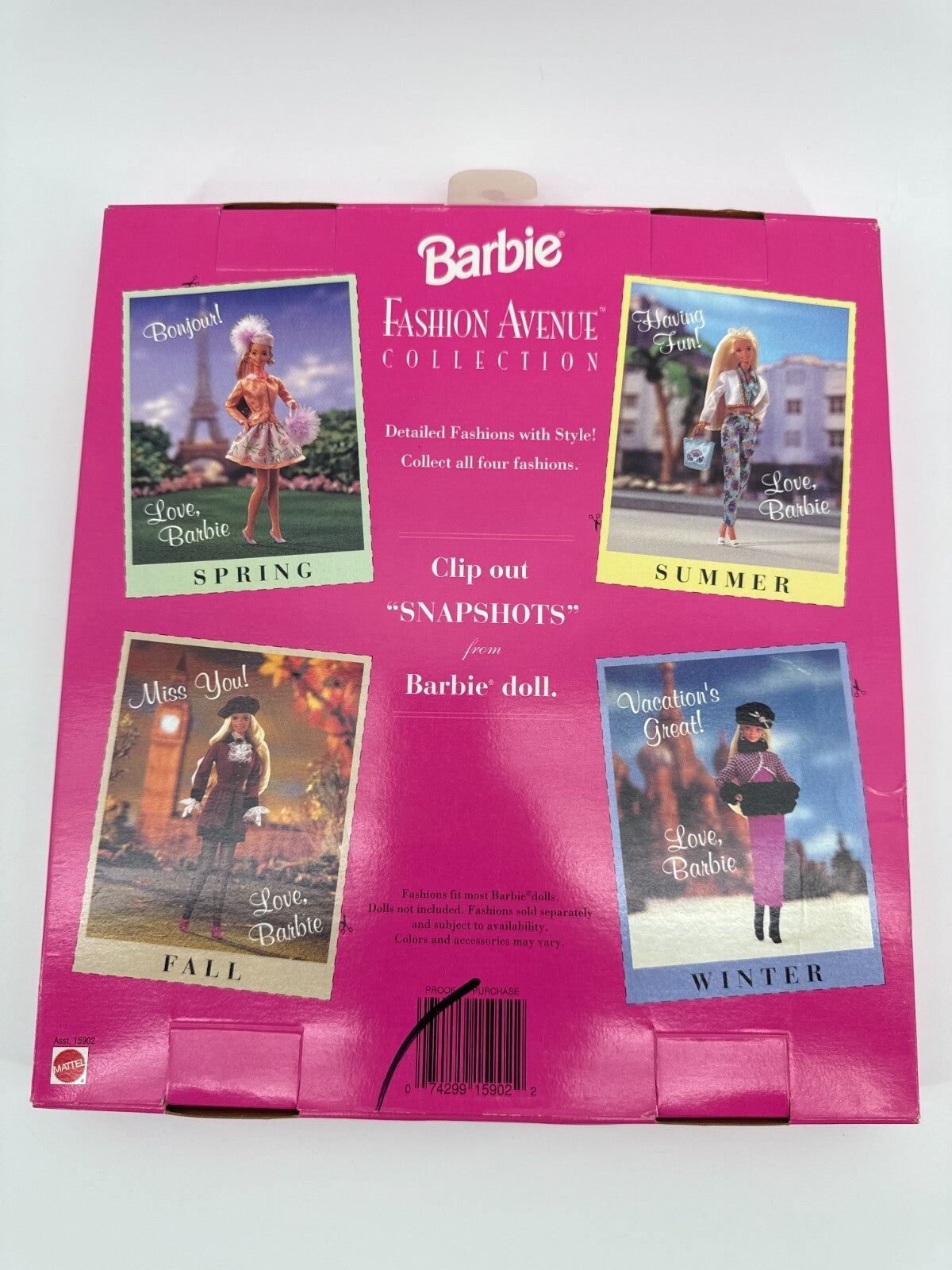 1996 Barbie Fashion Avenue Winter Outfit Pink Dress Fur Trim Coat Boots NRFB