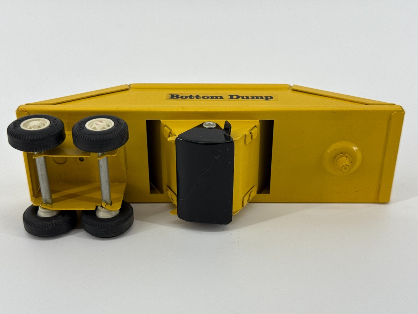 VTG 1970s Tonka Mini Bottom Dump Truck Yellow Orange Cab Steel Toy 9.25β USA Mad