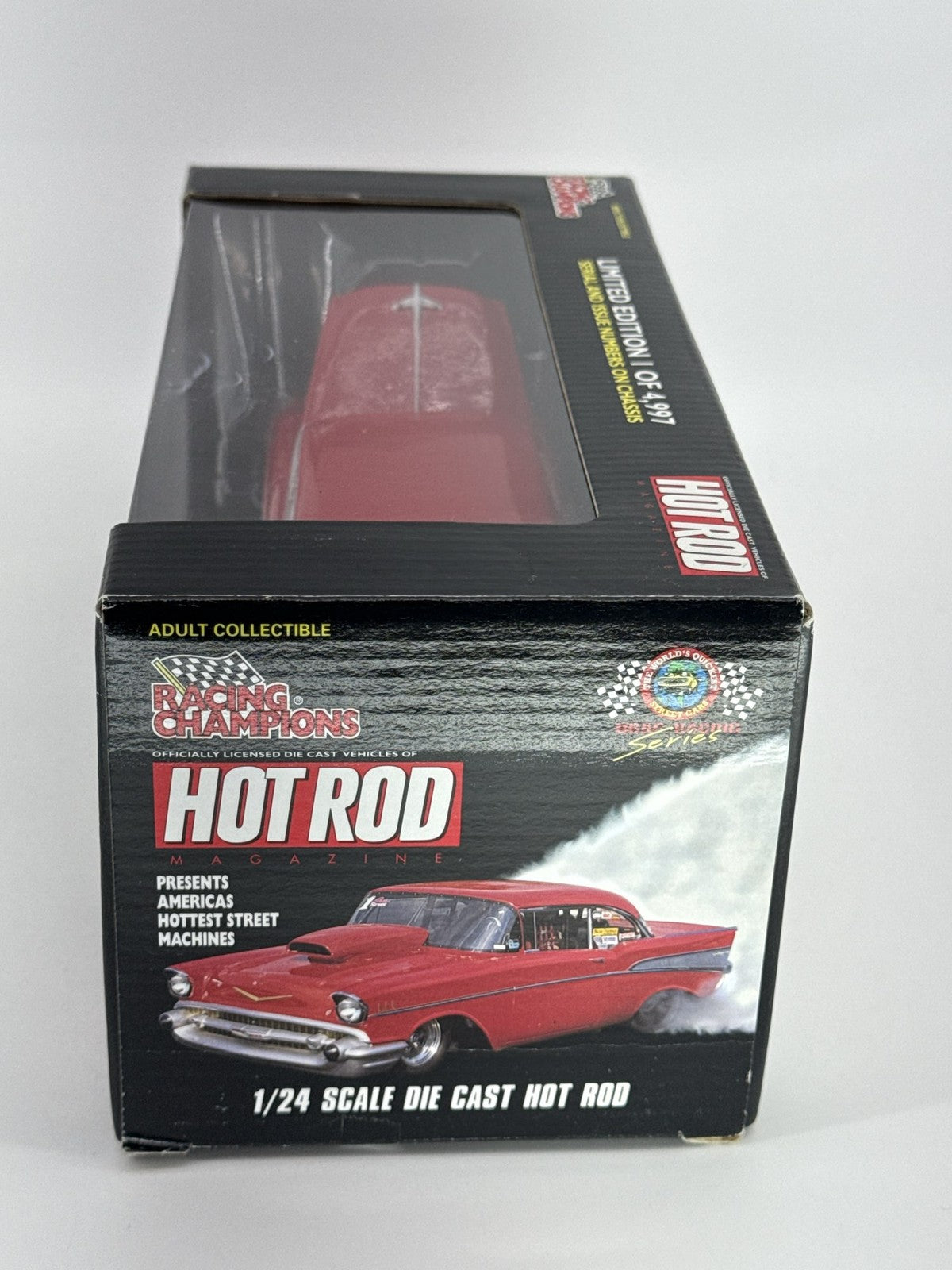 Racing Champions 1955 Chevy Bel Air Hot Rod 1:24 Diecast Red/White Issue #8
