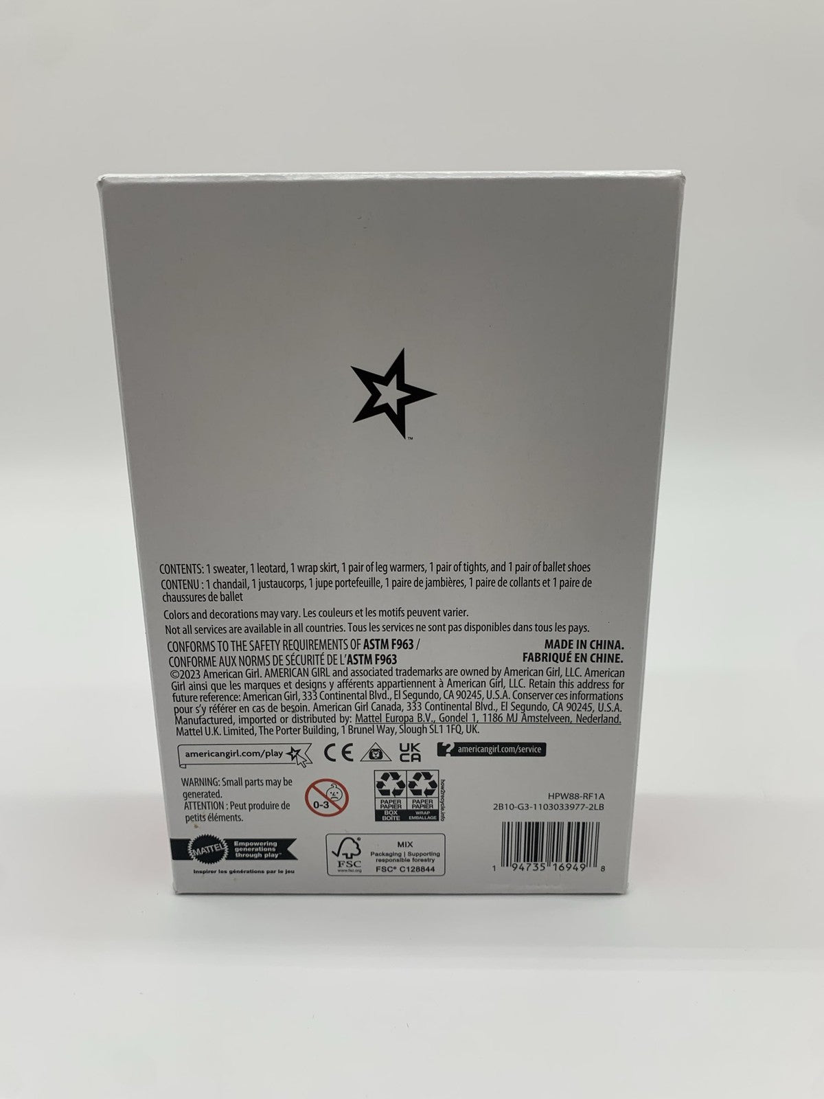 American Girl Truly Me Plié Away Ballet Practice Outfit Doll Clothes Set 6761