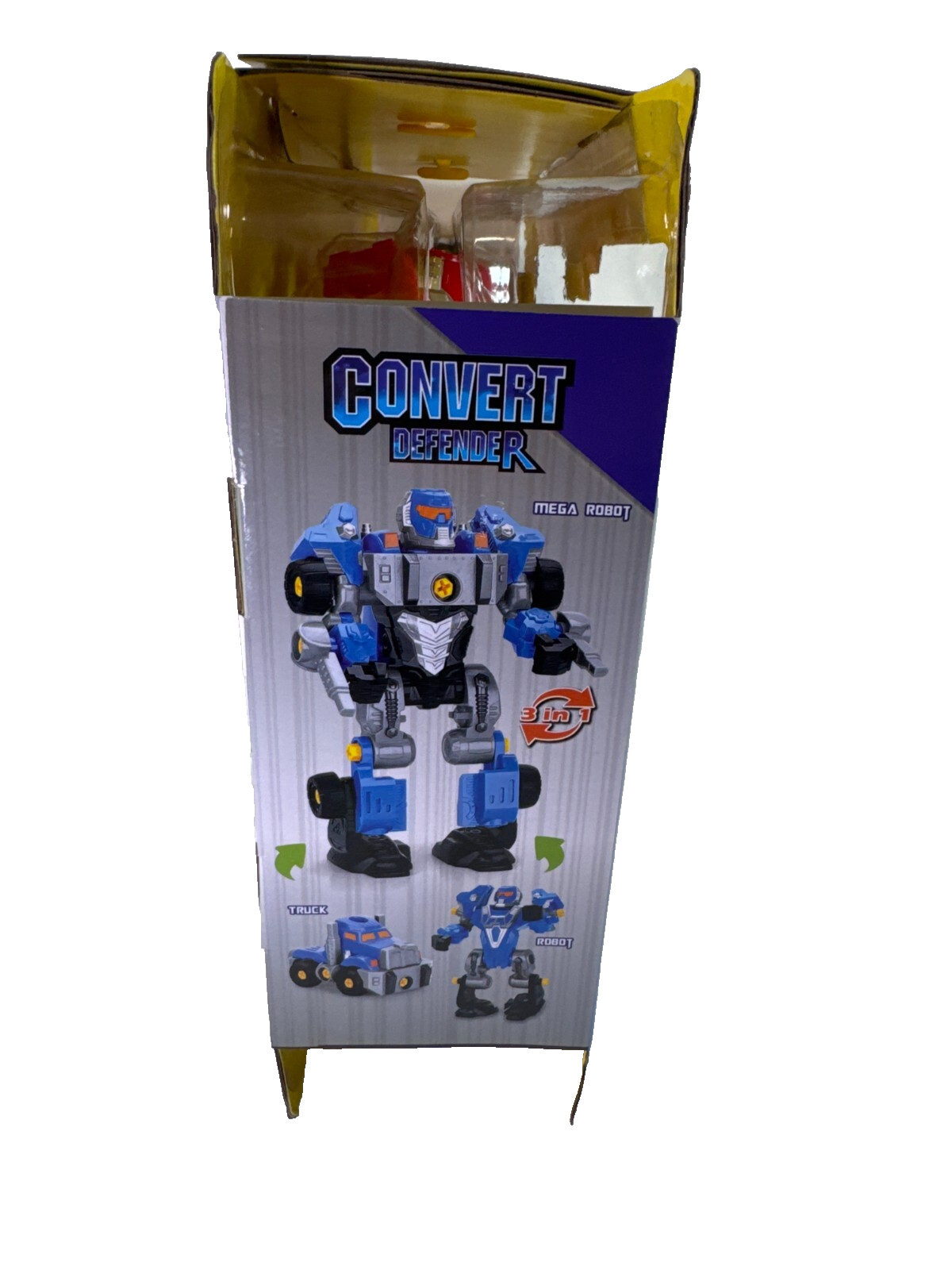 Convert Defender 3-in-1 Red Robot Toy w/ Drill Car Truck Lights Battery Operated