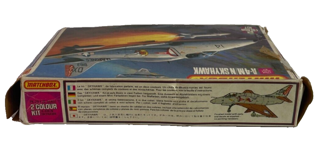 Vtg 1976 Matchbox A-4M/N Skyhawk 1/72 Scale Model Kit PK-29 Open Box 2073