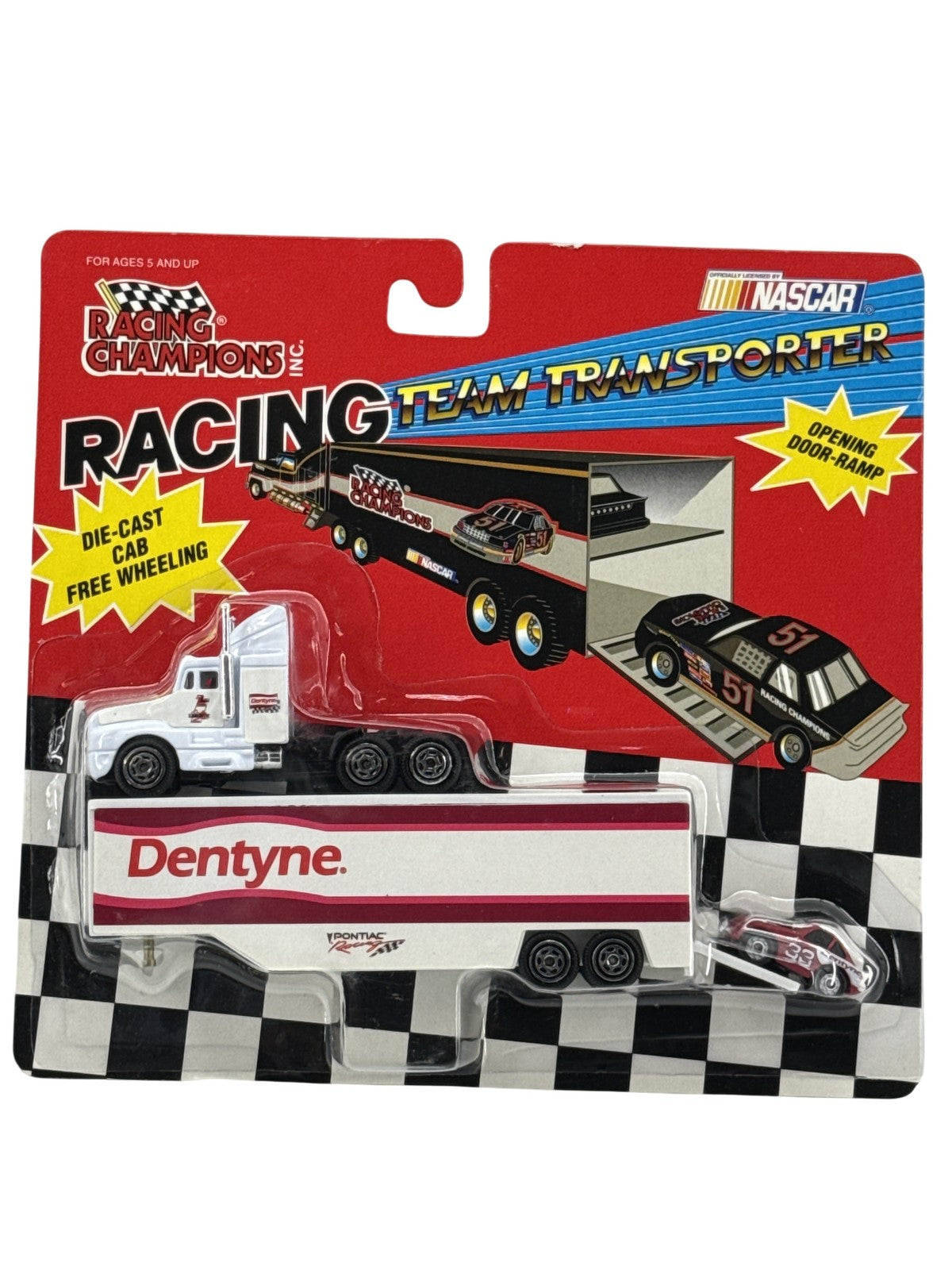 Vintage 1994 Racing Champions NASCAR Transporter Dentyne Pontiac Diecast 33 NIP