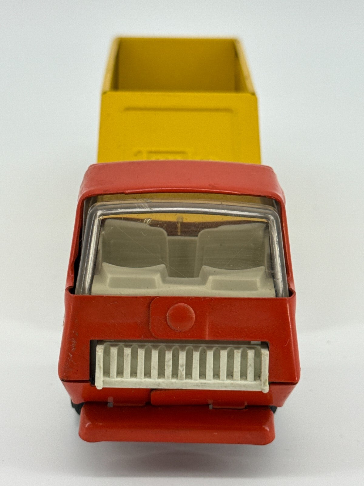 VTG 1970s Tonka Mini Bottom Dump Truck Yellow Orange Cab Steel Toy 9.25β USA Mad