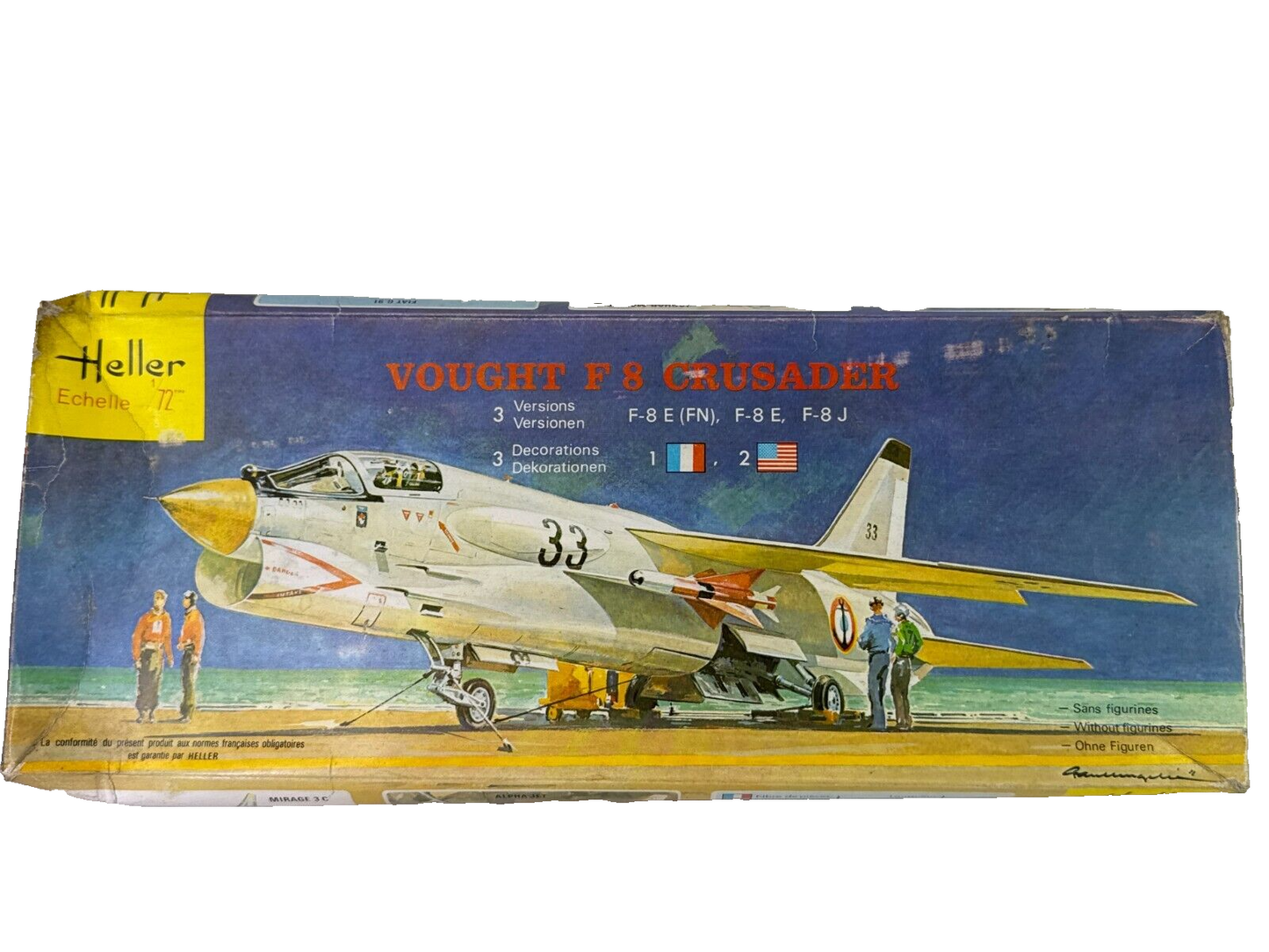 Heller 1/72 Vought F-8 Crusader Model #259 French Navy/US Navy 3 Versions #1137