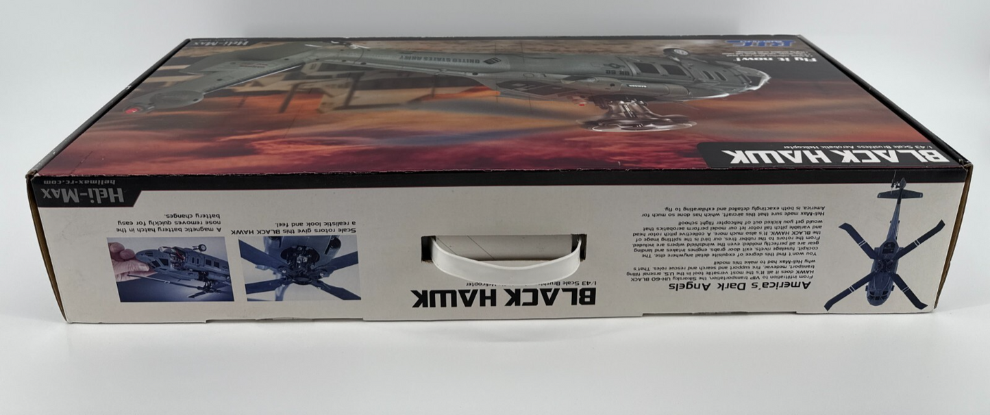 Heli-Max Black Hawk 1/43 RTF RC Helicopter TX610 LiPo 4 Blade Open Box NEW