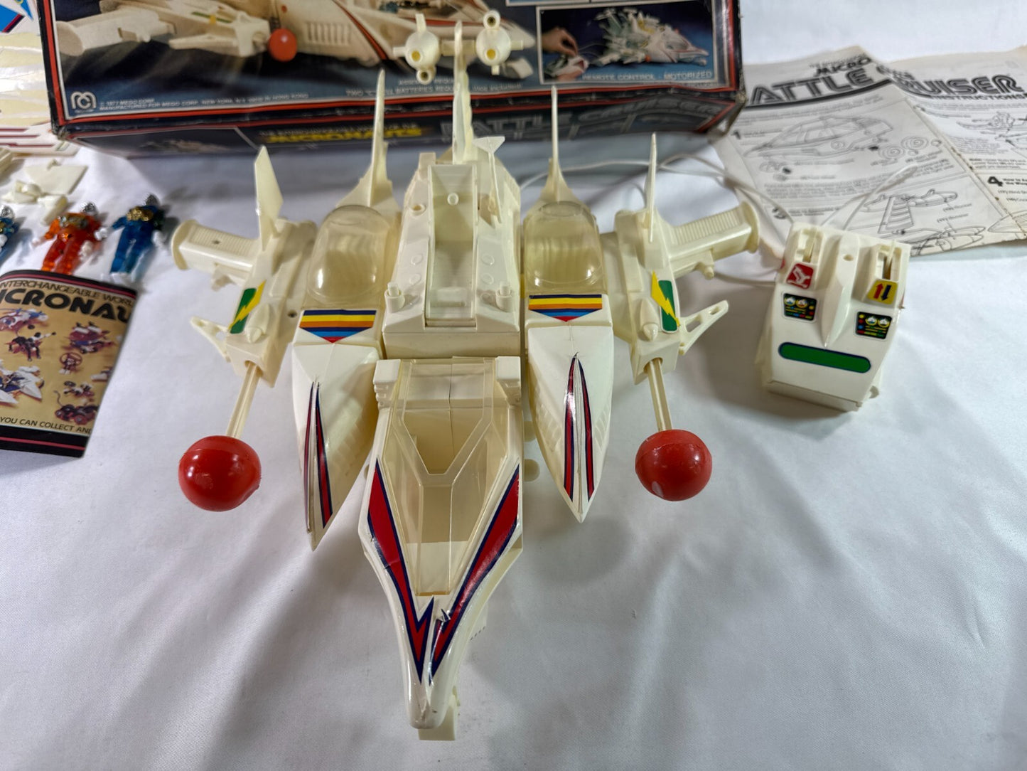 Vintage 1977 Mego Micronauts Battle Cruiser Playset Incomplete 3 Figures Boxed