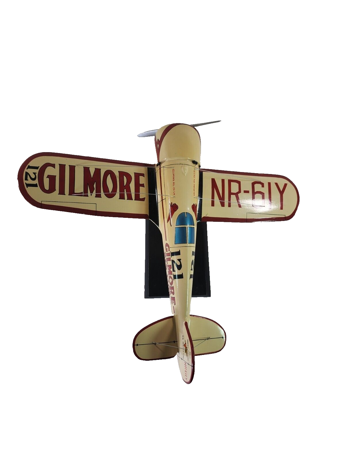 Wedell Williams Racer Gilmore Red Lion Wooden Airplane Model Vintage Collectible