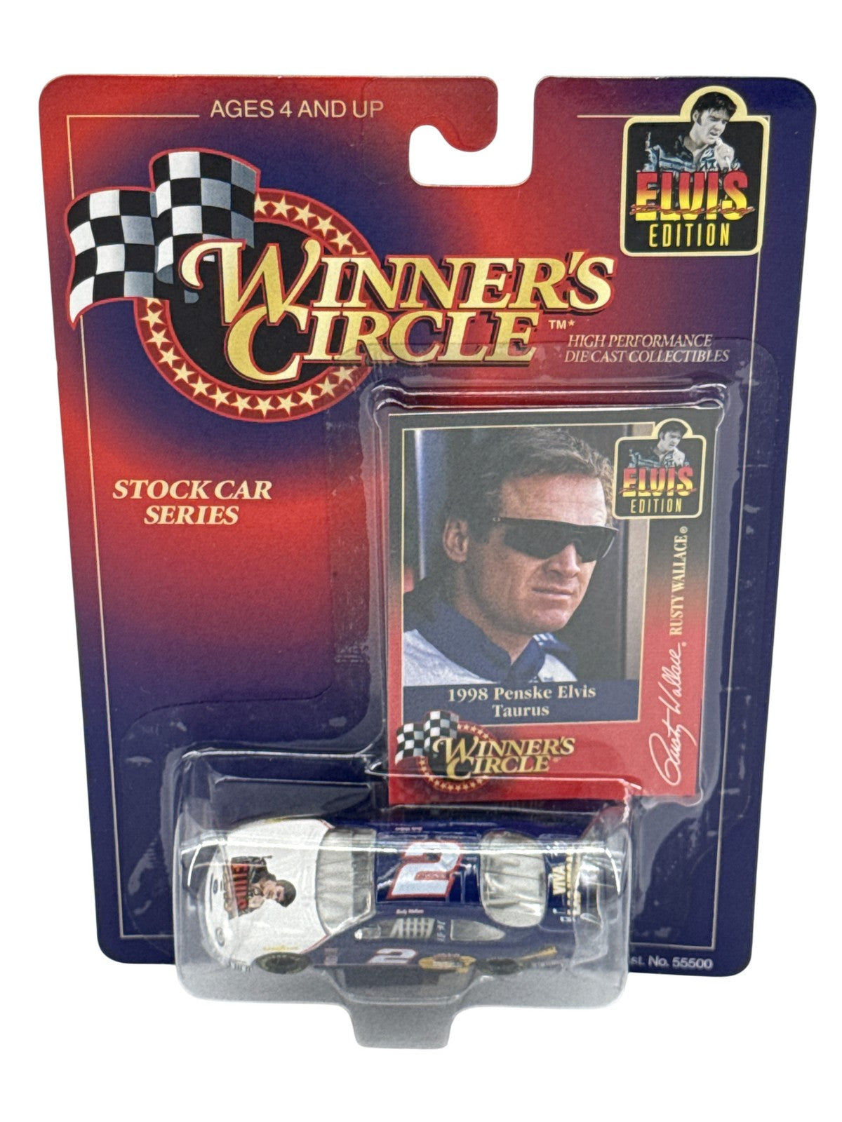 Vintage Winner's Circle Rusty Wallace 1998 Penske Elvis Taurus Diecast NASCAR Ca
