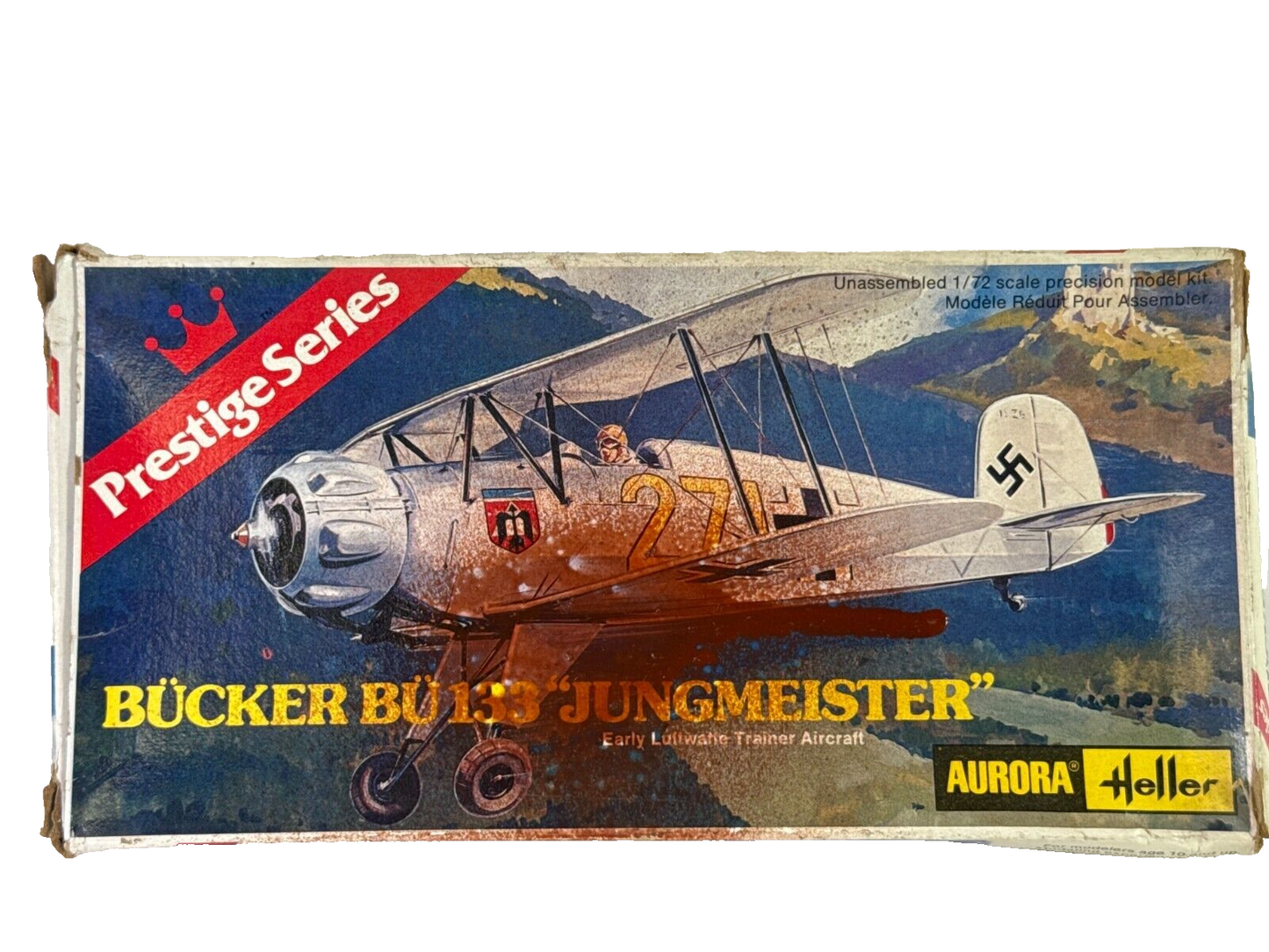 Heller/Aurora 1/72 Bücker Bü 133 Jungmeister – WWII Luftwaffe Trainer Model Kit