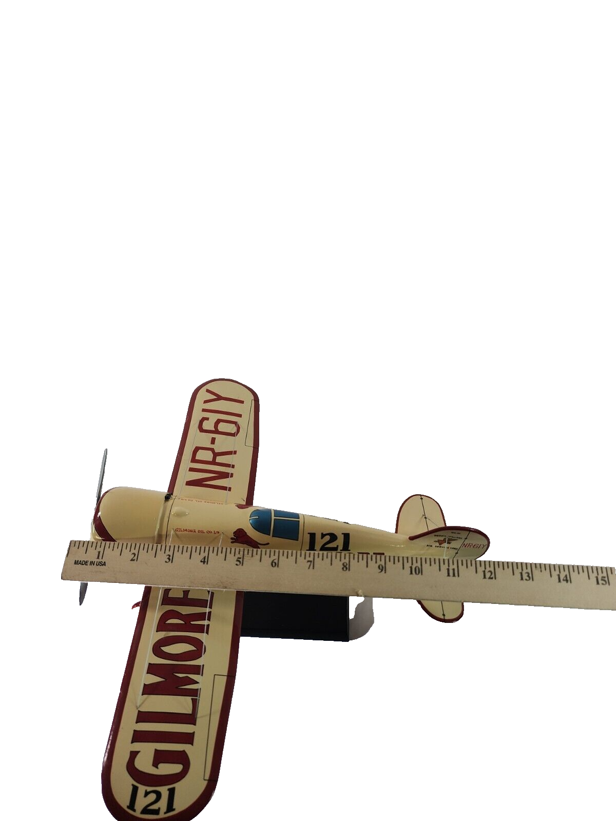 Wedell Williams Racer Gilmore Red Lion Wooden Airplane Model Vintage Collectible