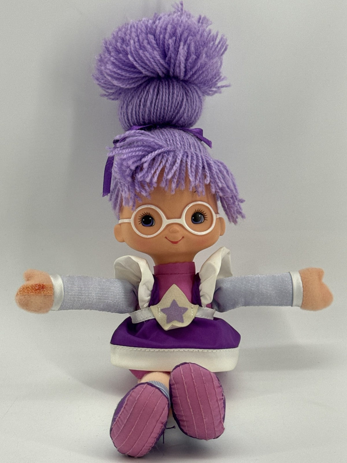 1983 Rainbow Brite Shy Violet 18" Doll Hallmark Plush Purple Yarn Hair