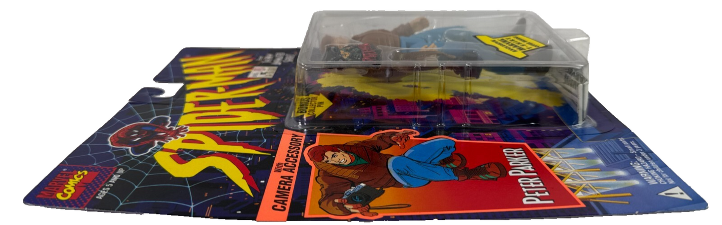 1994 ToyBiz Spider-Man Animated Peter Parker Action Figure w/ Camera MOC 2698