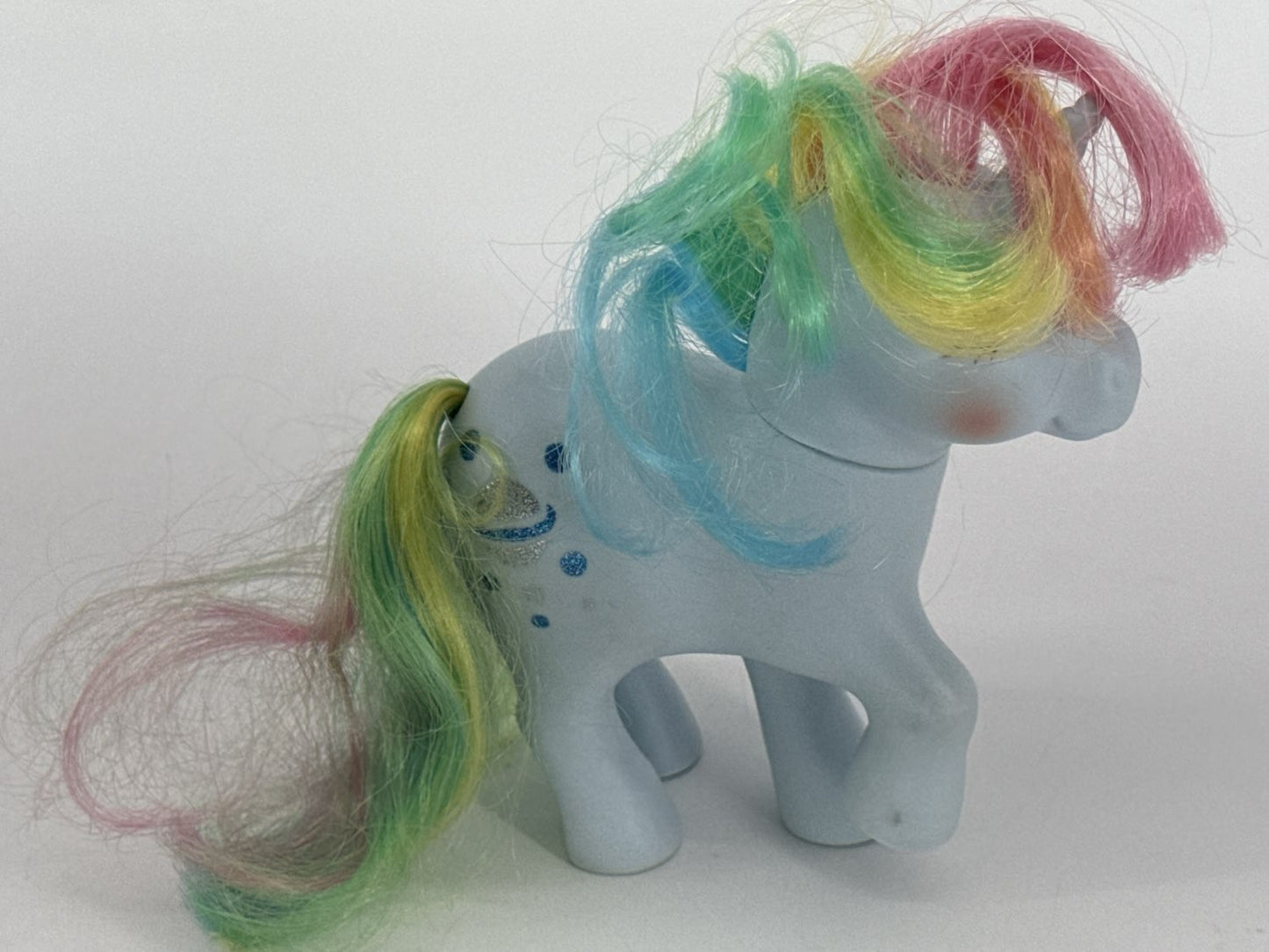 1983 MLP Moonstone Rainbow Unicorn Blue Glitter Hasbro