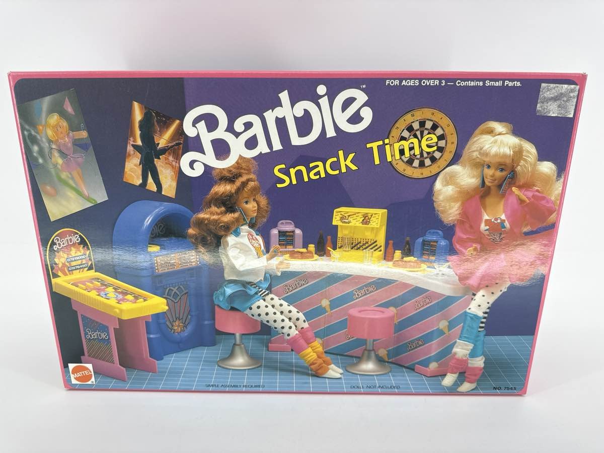 1989 Barbie Cool Times Snack Time Play Set ARCO 7356 w/Box & Diner