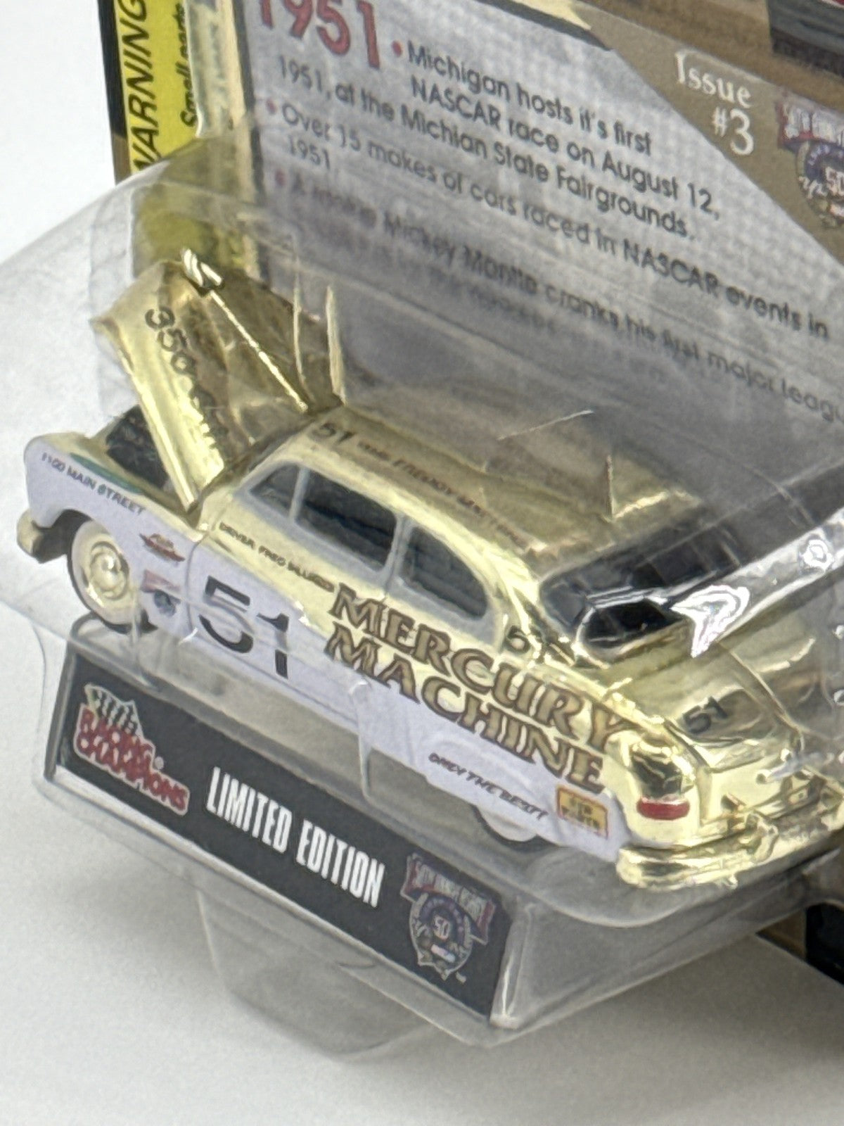 Vintage NASCAR Die Cast Car Mercury Machine Gold Series 50th Anniversary Limited