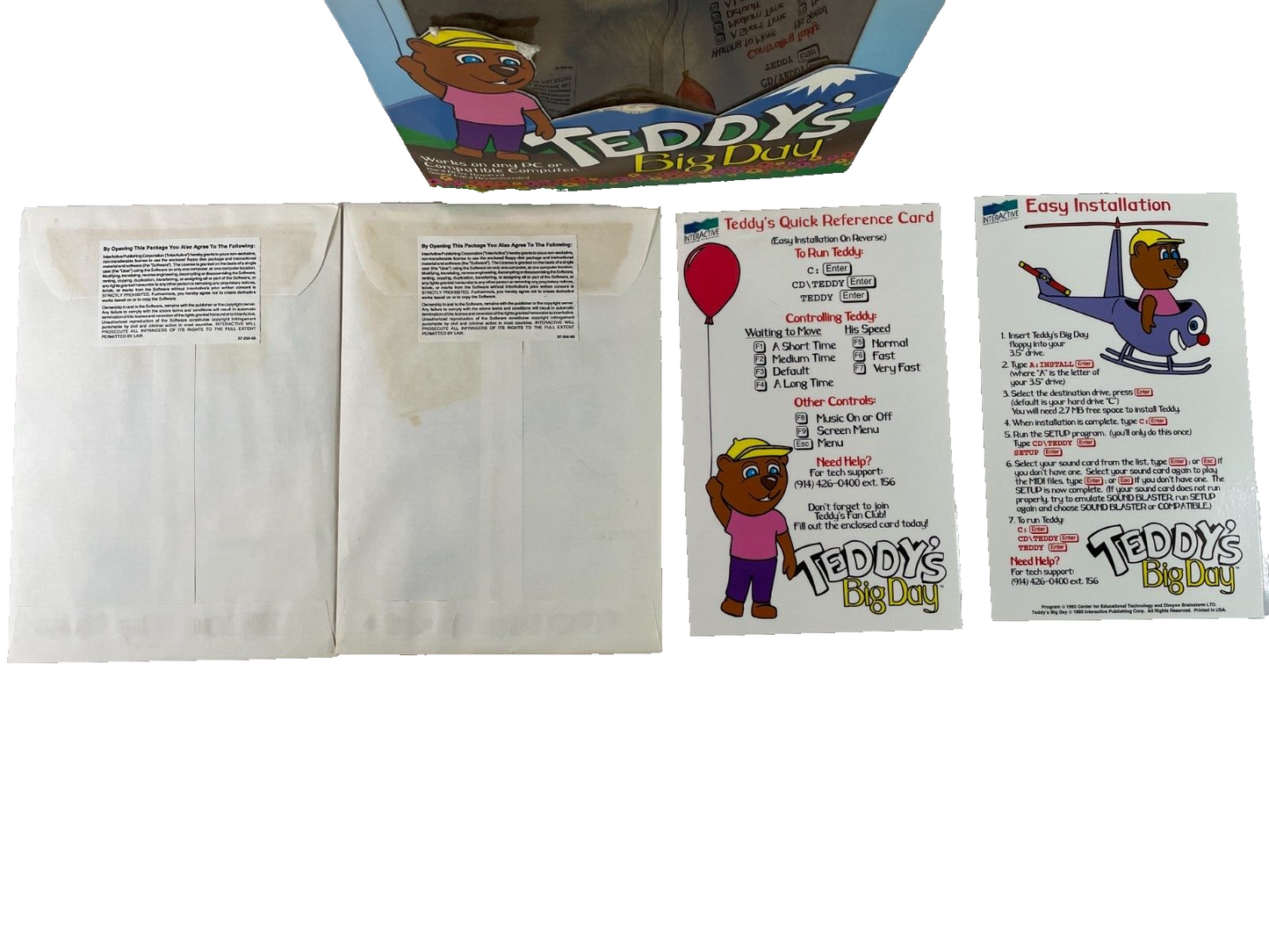 Teddy’s Big Day Interactive PC Learning Toy w 3.5" DOS Diskette Sealed NIB
