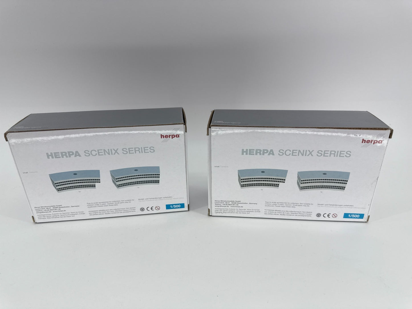 Herpa 519823 Half-Rounded Departure Hall 1:500 Lot of 2 Airport Models Parts