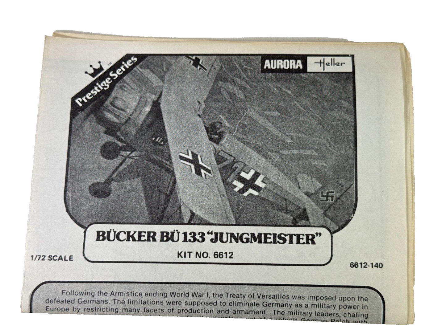 Heller/Aurora 1/72 Bücker Bü 133 Jungmeister – WWII Luftwaffe Trainer Model Kit