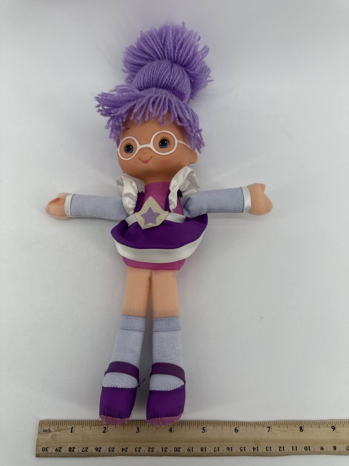 1983 Rainbow Brite Shy Violet 18" Doll Hallmark Plush Purple Yarn Hair