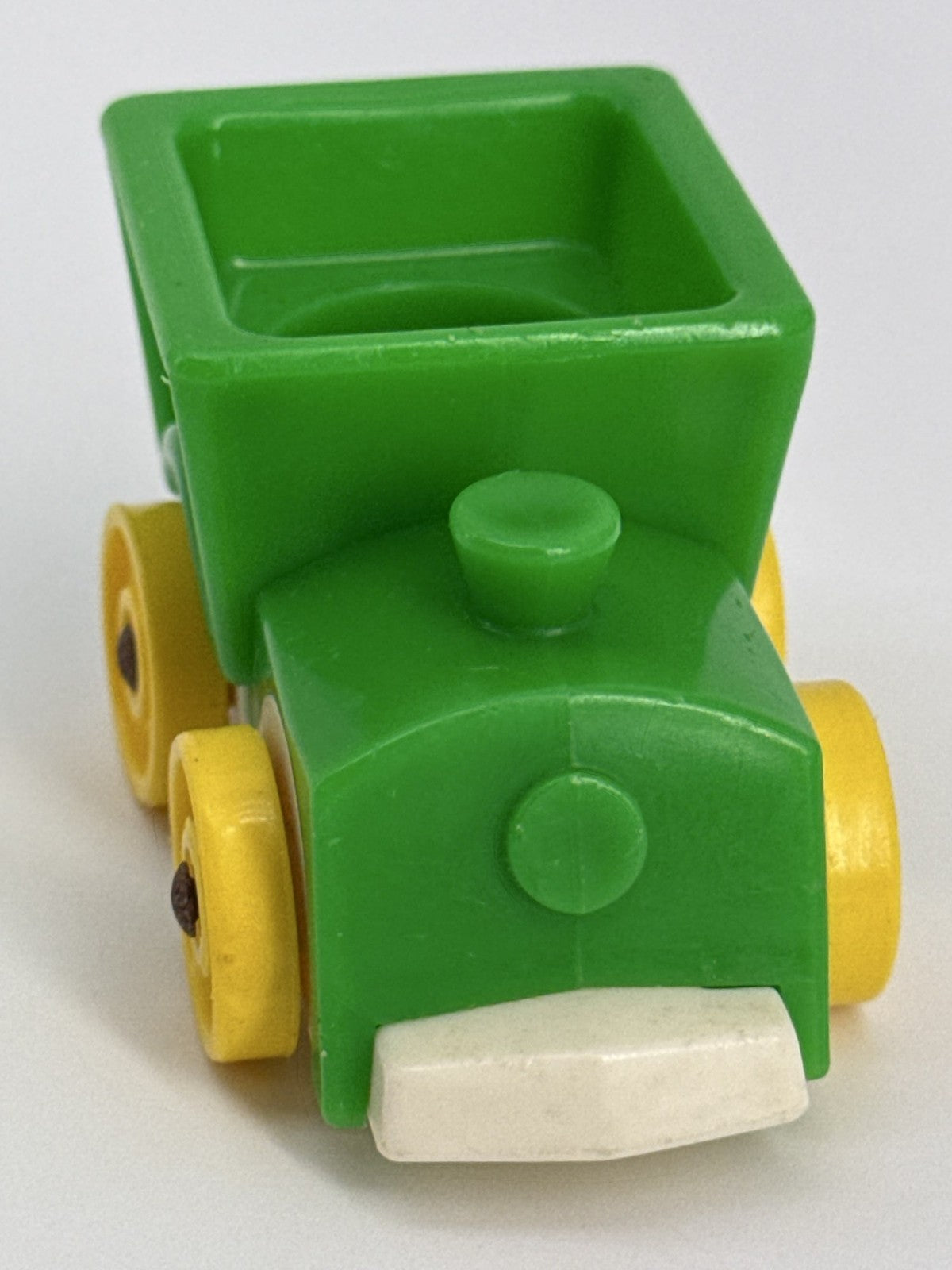 Fisher Price Little People Green Train Engine Yellow Wheels Toy