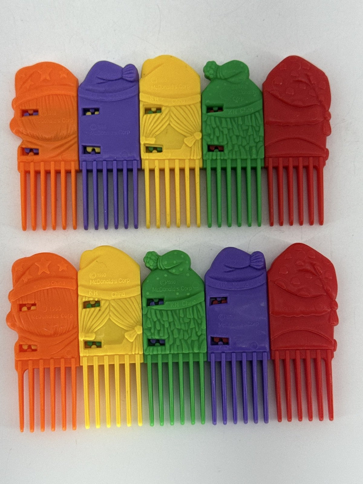 1990 McDonald's Rainbow Comb Set Ronald Grimace