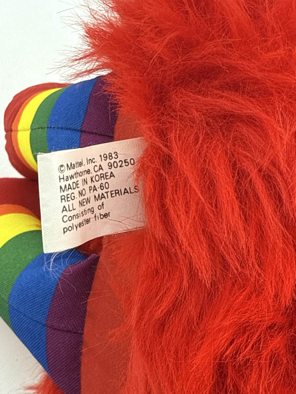 1983 Rainbow Brite Red Romeo Sprite Plush 11" Hallmark Mattel Stars