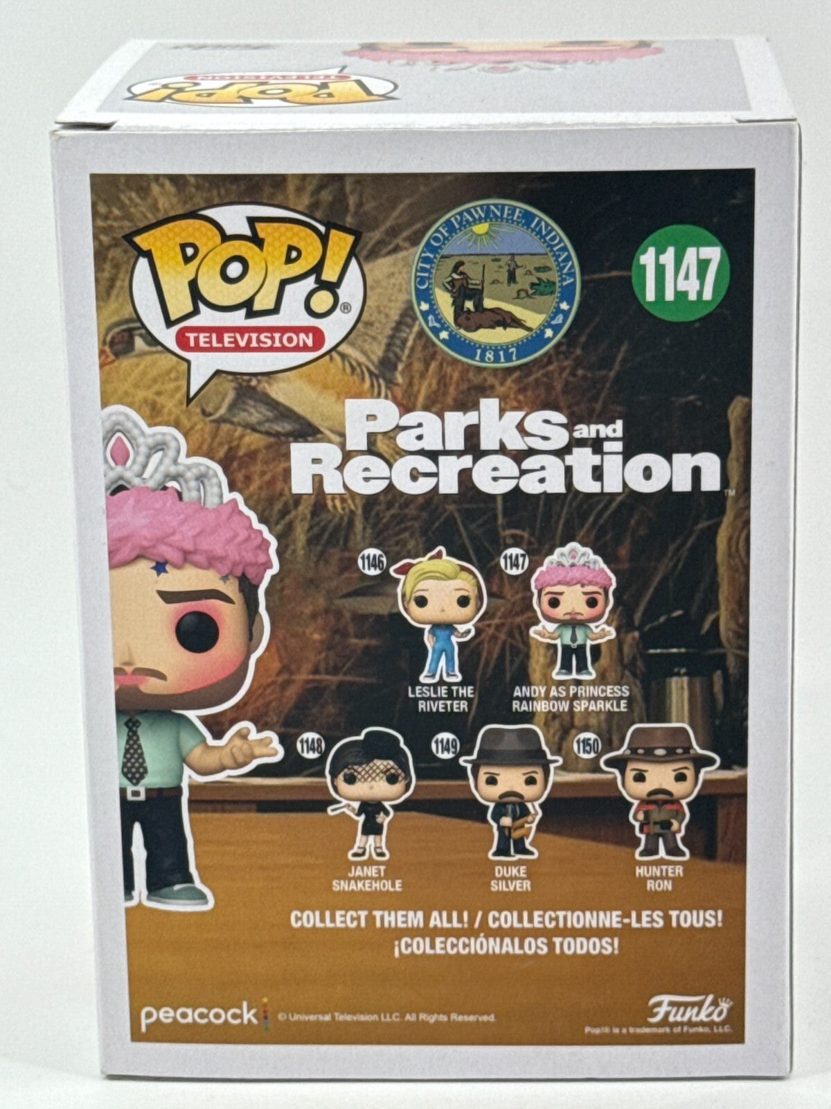 Funko Pop 1147 Parks and Rec Andy Princess Rainbow Sparkle Vinyl Figure NEW