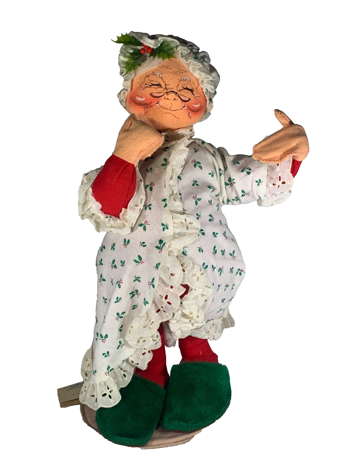 Annalee 18" Tuckered Mrs Santa 5629 Holly PJs Poseable Christmas Doll w Tags