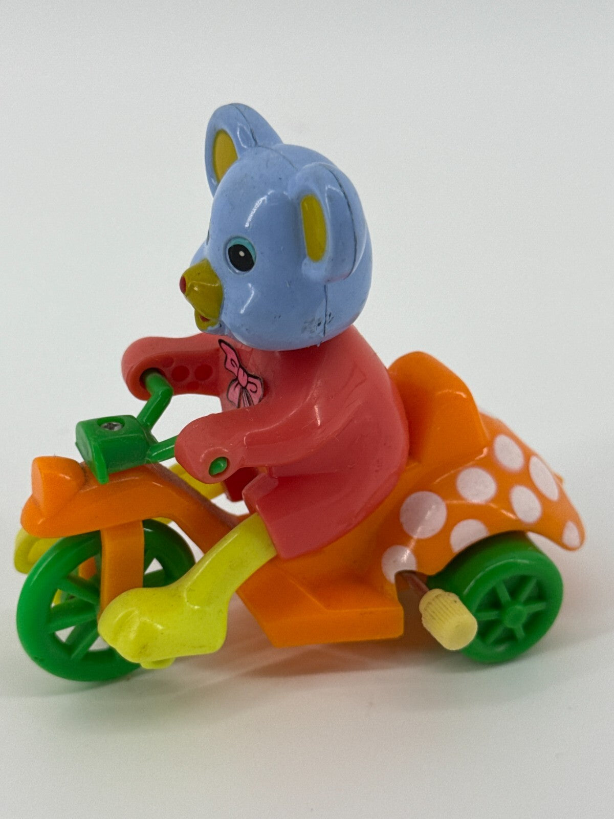 Vintage Wind-Up Trike Toys Lot Bunny Bear Sidecar Easter Pastel 90s Cute Set 3