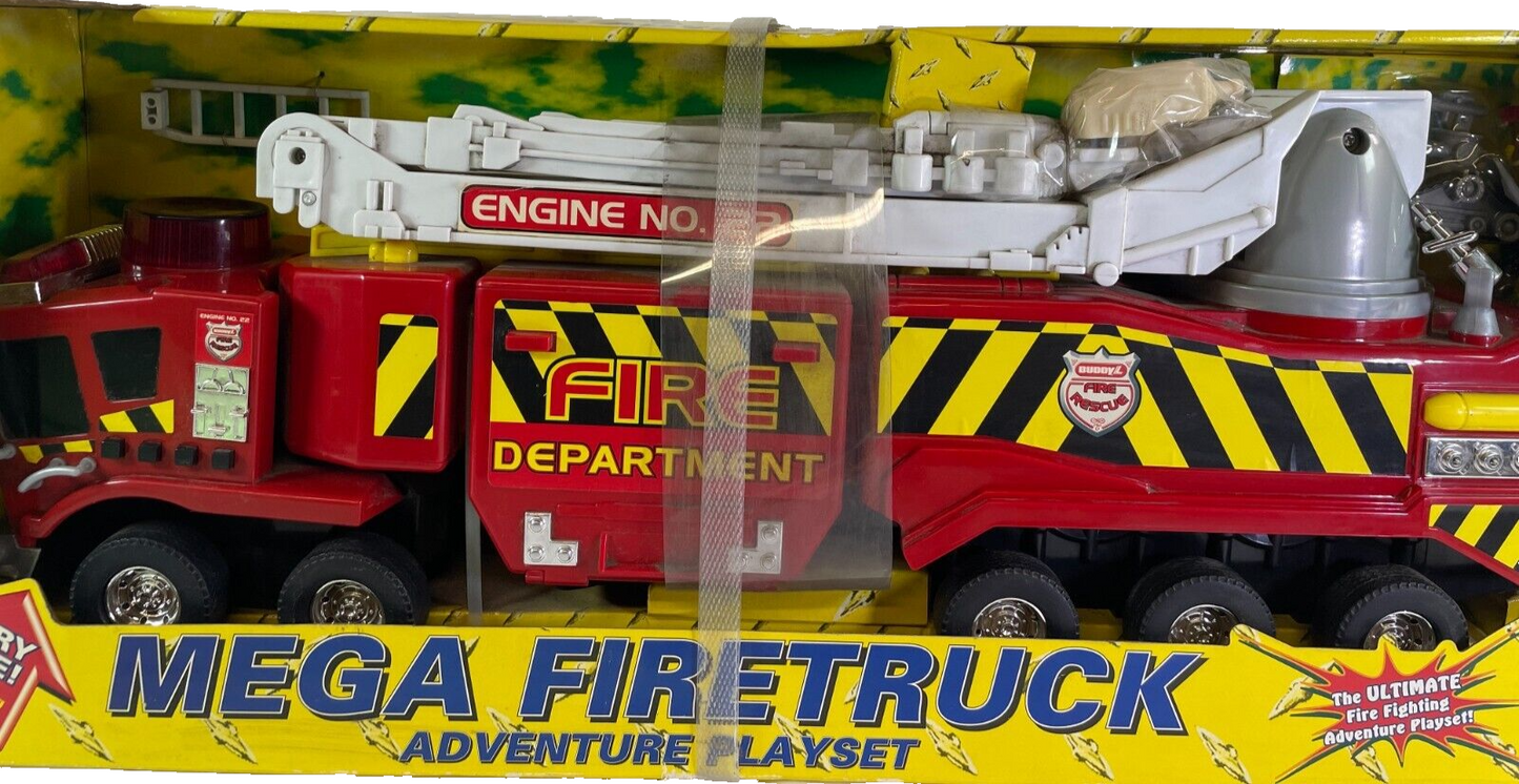 VTG Buddy L Mega Firetruck Adventure Playset β 10 Wheels, Lights & Sounds