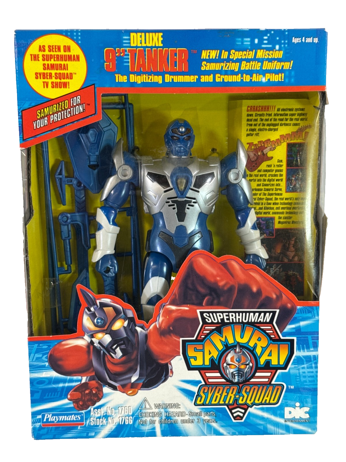 1994 Superhuman Samurai Syber-Squad Deluxe 9" Tanker Figure Playmates MIB