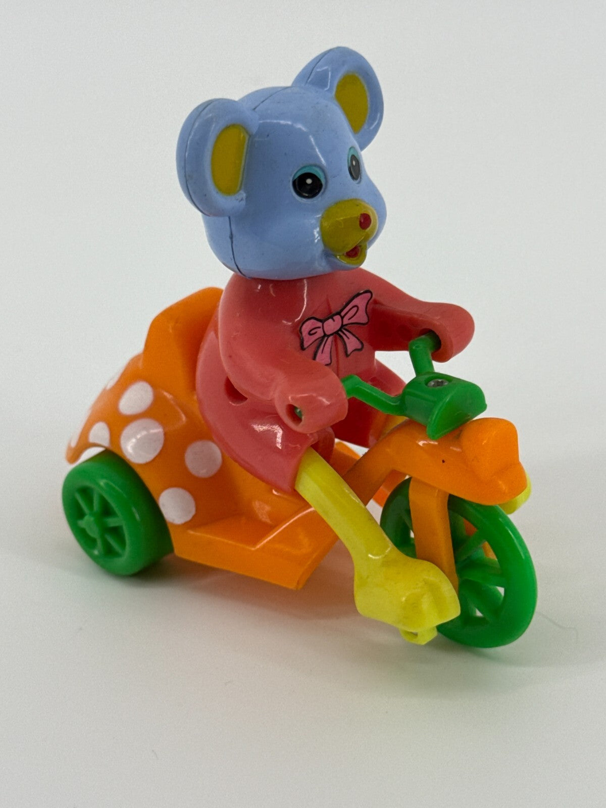 Vintage Wind-Up Trike Toys Lot Bunny Bear Sidecar Easter Pastel 90s Cute Set 3