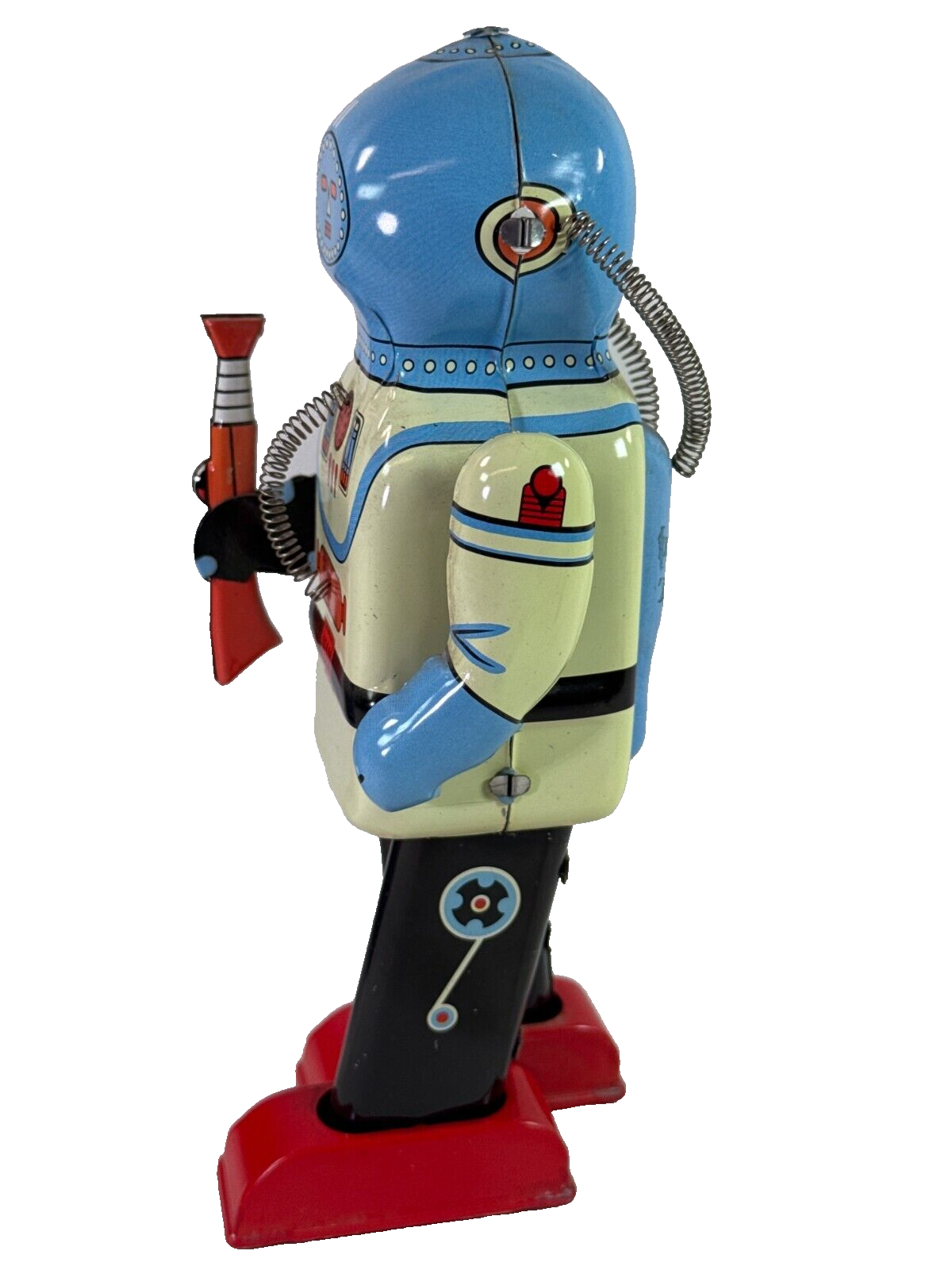 Vintage Schylling Inter Planet Space Captain Tin Wind-Up Toy w/ Box MS402