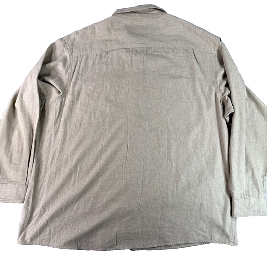 RedHead Brand Co Mens 3XL Oatmeal Button Up Shirt Long Sleeve Flannel Chamois