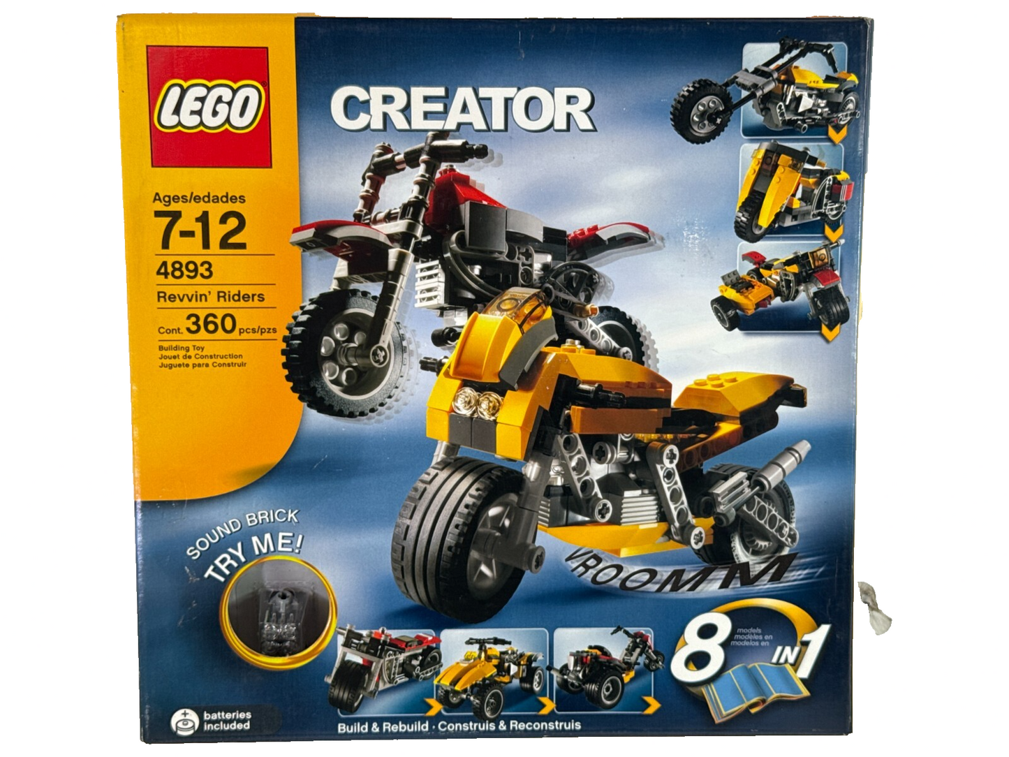 LEGO Creator 4893 Revvin' Riders Motorcycle Chopper 8in1 Sound Brick 360pcs Seal