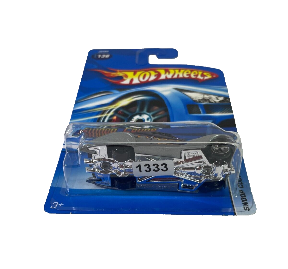π₯ Hot Wheels Swoop Coupe #136 β Custom Concept Car Silver Flames Diecast!
