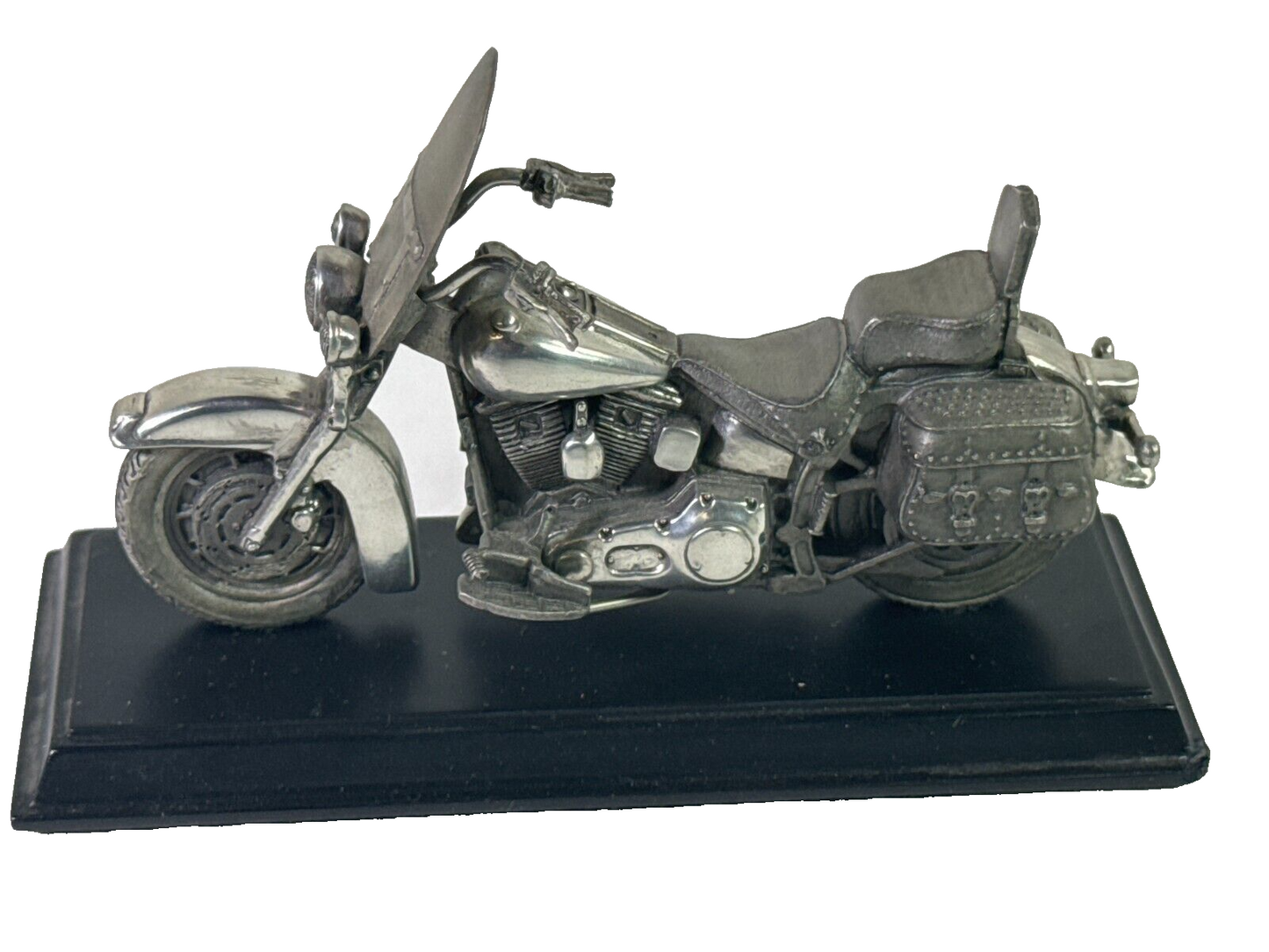 Franklin Mint Pewter 1986 Harley-Davidson Softail Sculpture w/ COA & Stand