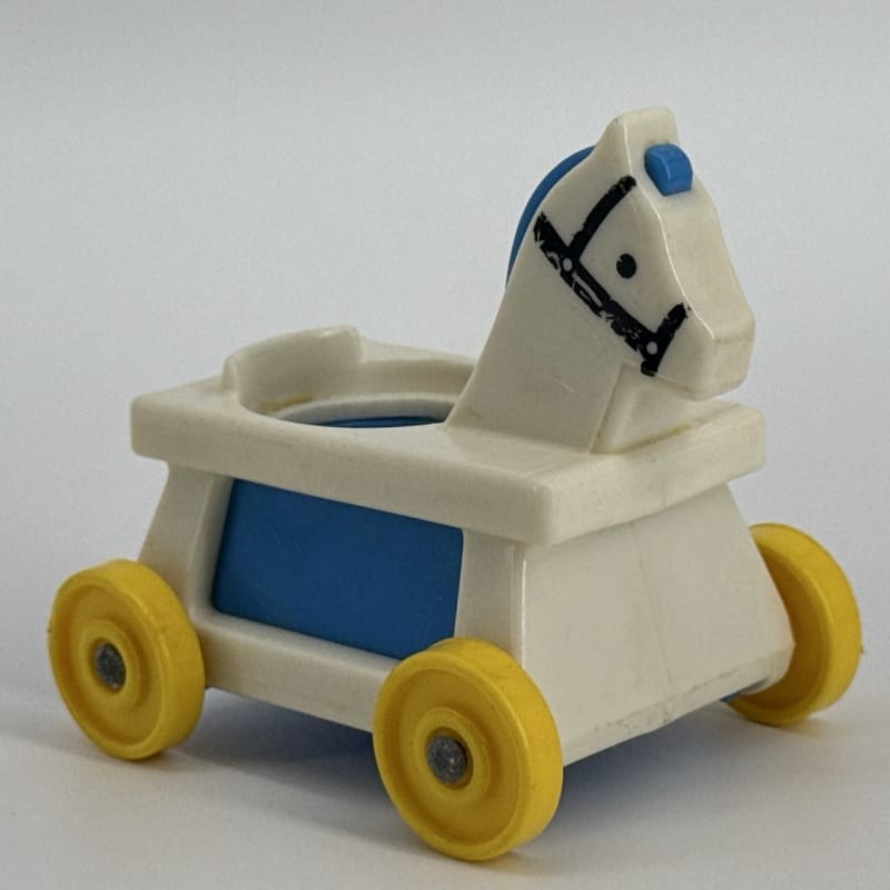 Fisher Price Little People Blue White Nursery Rocking Horse